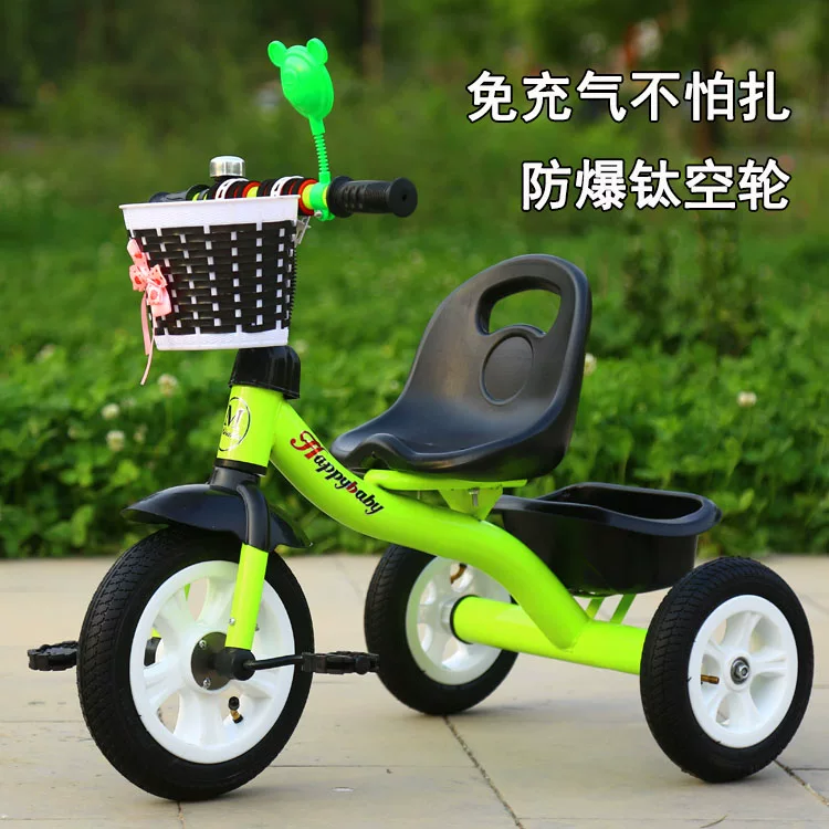 Miset Children's Tricycle High spec Bicycle with Storage Basket 1-6 Year Old Push Handle Baby Bike Foam Wheel Recommended