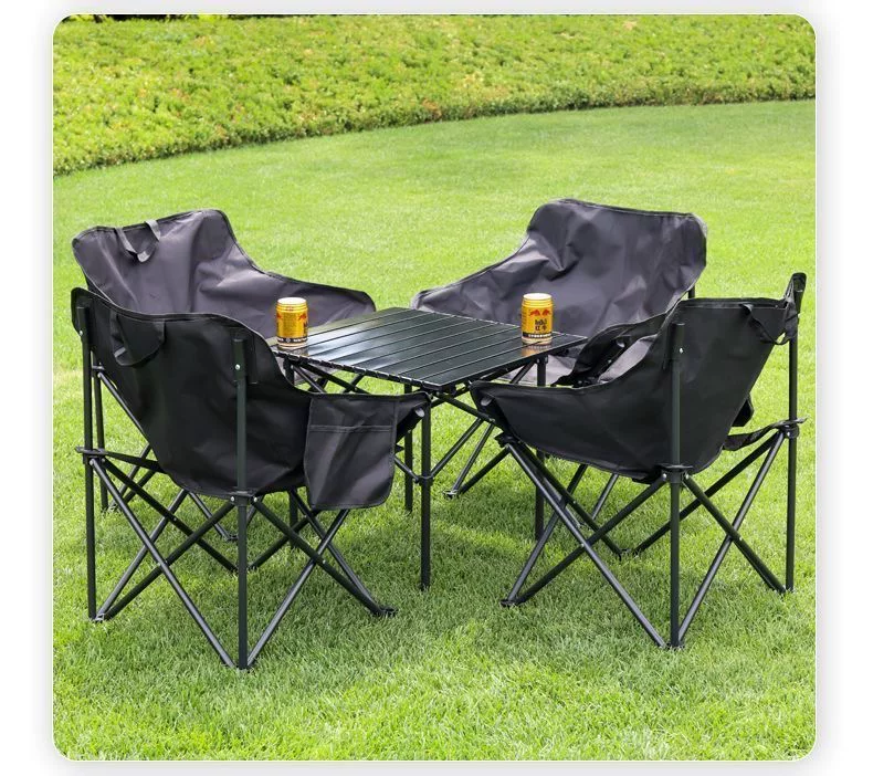 Outdoor Folding Table and Chair Set Portable Stall Moon Chair Folding Table and Chair Set Combination Camping Table and Chair Set