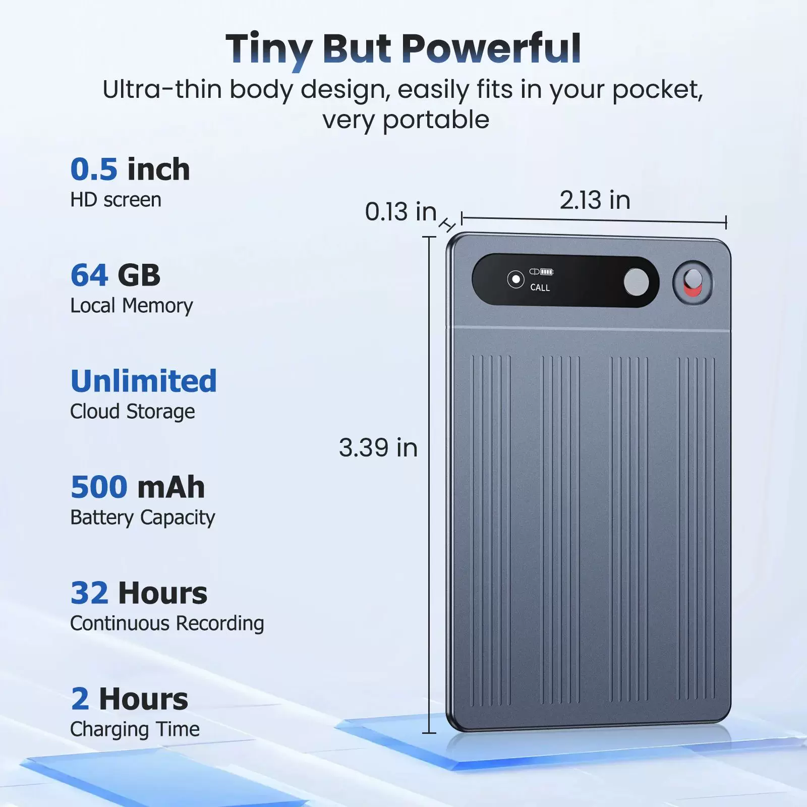 AI Портативный диктофон VORMOR M1