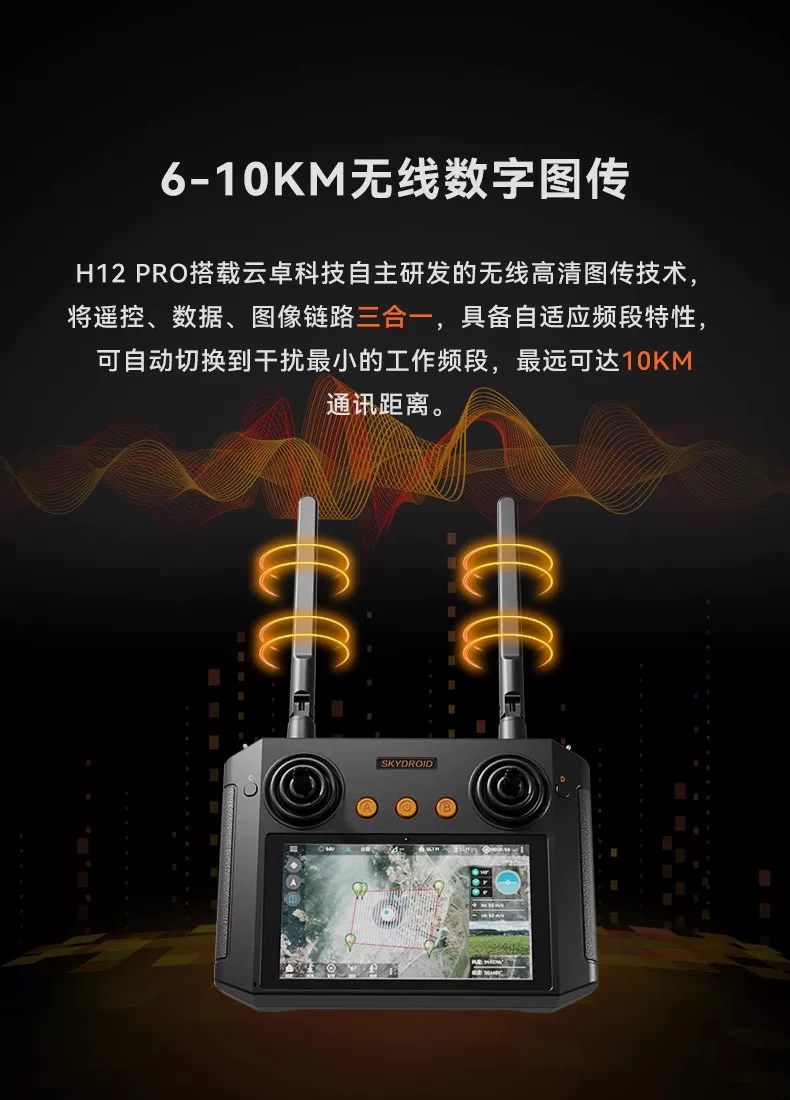 Yunzhuo H12 PRO model drone remote control, vehicle and vessel model transmitter, three body camera 1080P image