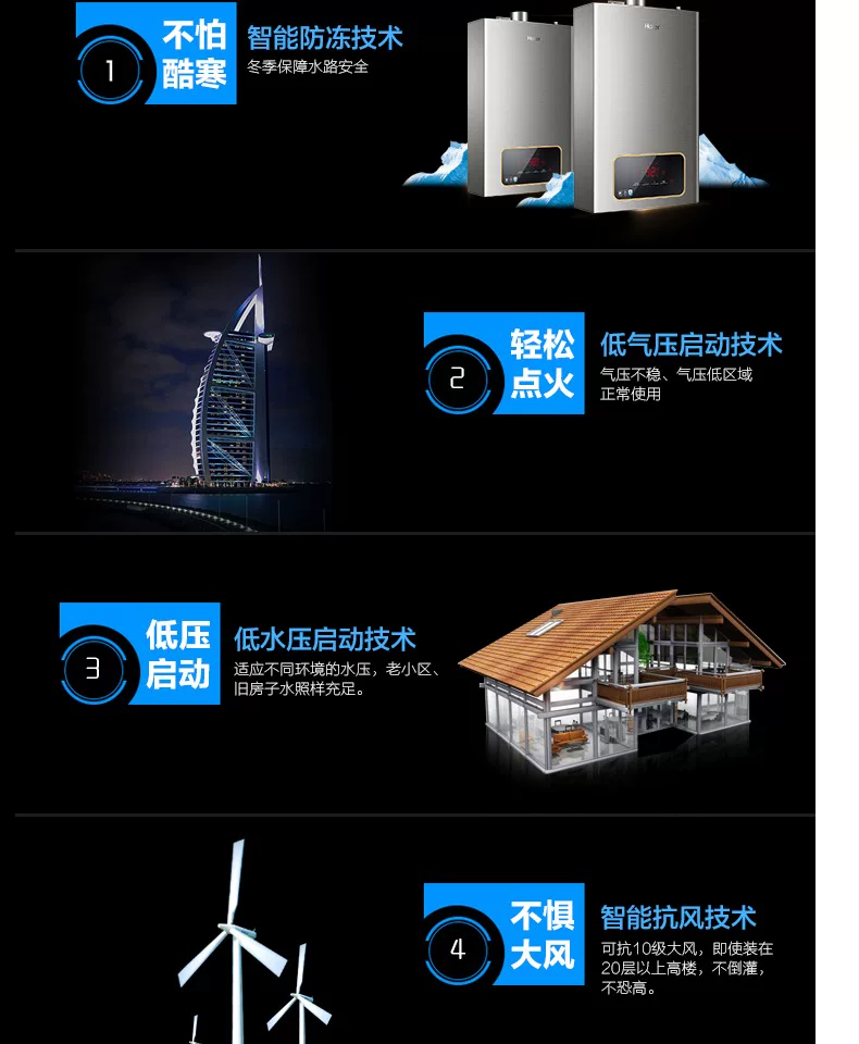 Haier/海尔 JSQ20-E1 (12T) Сильная постоянная температура душ природное газ водонагреватель 10 л.