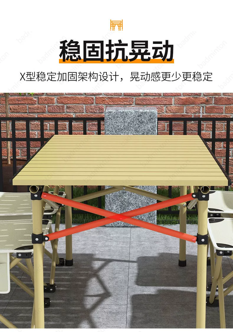 Outdoor folding dining table, car camping lightweight set, home retractable portable night market stall, lazy chair