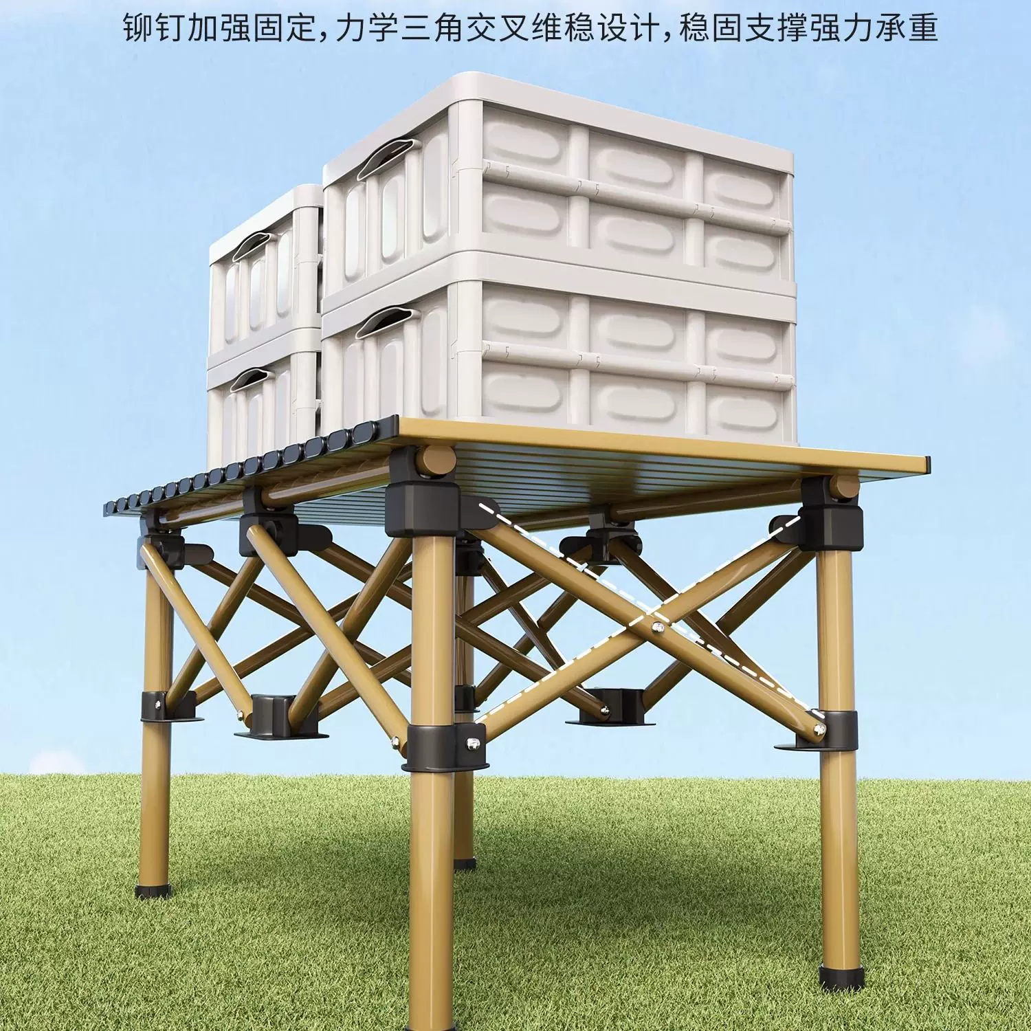 Outdoor Folding Table and Chair Camping Picnic Storage Portable Five Piece Set Multi purpose Family Lazy Table and Chair Folding Table