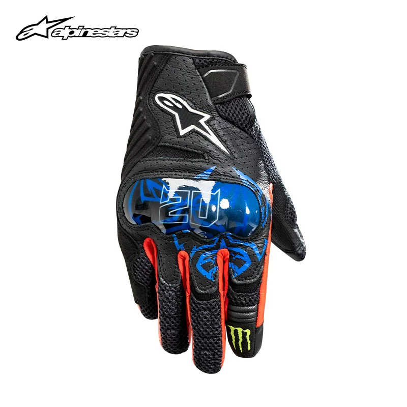 ALPINESTARS summer motorcycle rider gloves SMX-1 v2 leather split finger short protective riding gloves