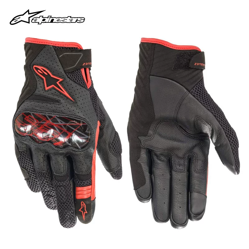 ALPINESTARS summer motorcycle rider gloves SMX-1 v2 leather split finger short protective riding gloves