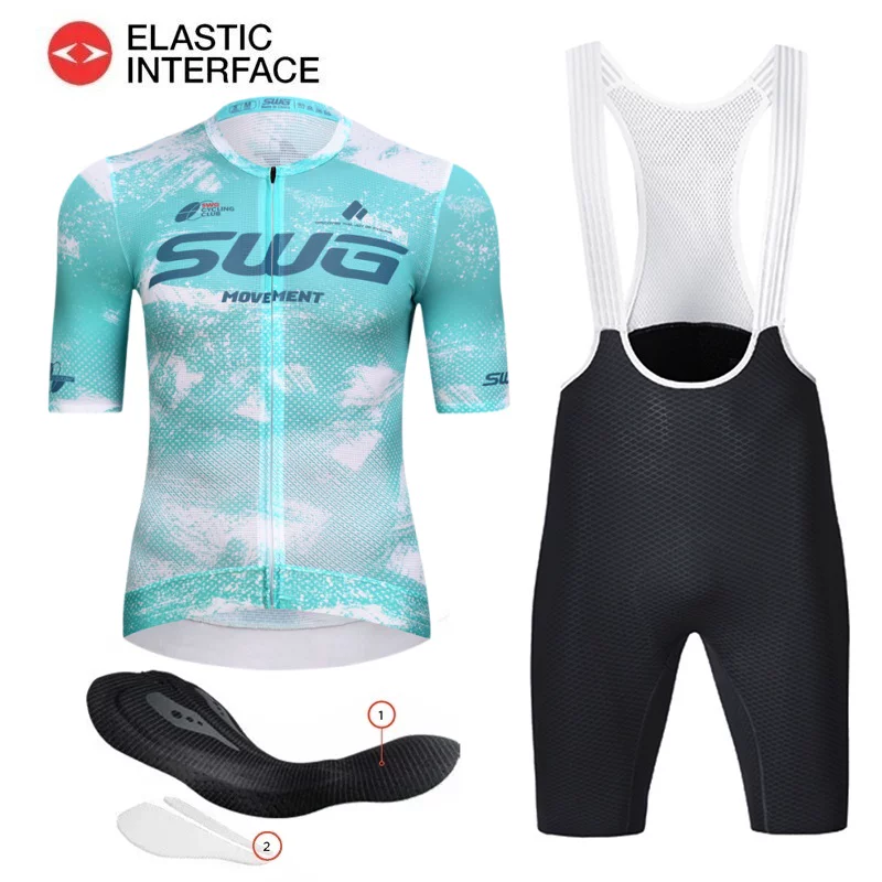 SWG Mingsheng exclusive summer short sleeved cycling suit for men, breathable and quick drying road cycling professional cycling suit