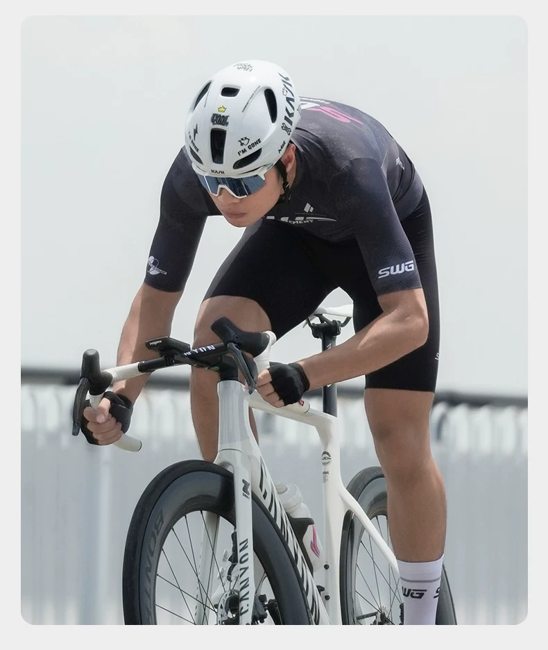 SWG Mingsheng exclusive summer short sleeved cycling suit for men, breathable and quick drying road cycling professional cycling suit