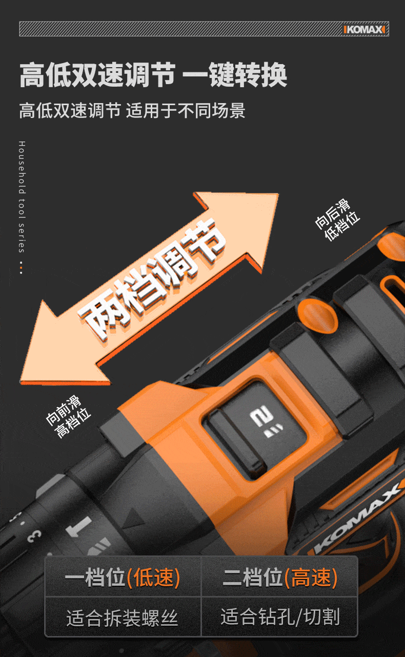 Komax household multi-function tool box set, Zhejiang-made electrical hardware kit, including a brushless electric drill