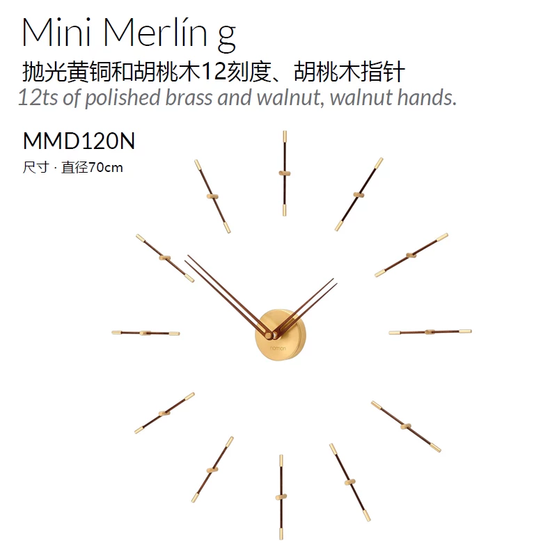 Настенные часы Nomon Merlin, креативные настенные часы, диаметр 70 см, 110 см, 2023 г.