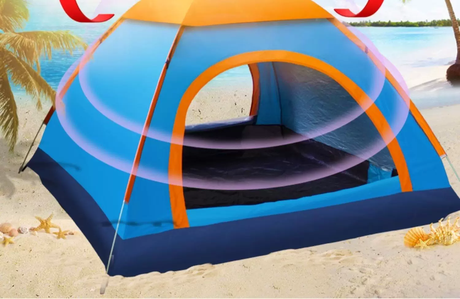Outdoor tent for 3-4 people, fully automatic camping tent, 2 single person outdoor tent, thick and rainproof, super lightweight and easy to open