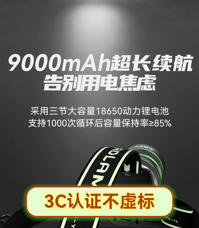 Mingjiu headlamp 2026 new strong light ultra bright head mounted outdoor hiking and fishing sensing ultra long endurance lighting lamp