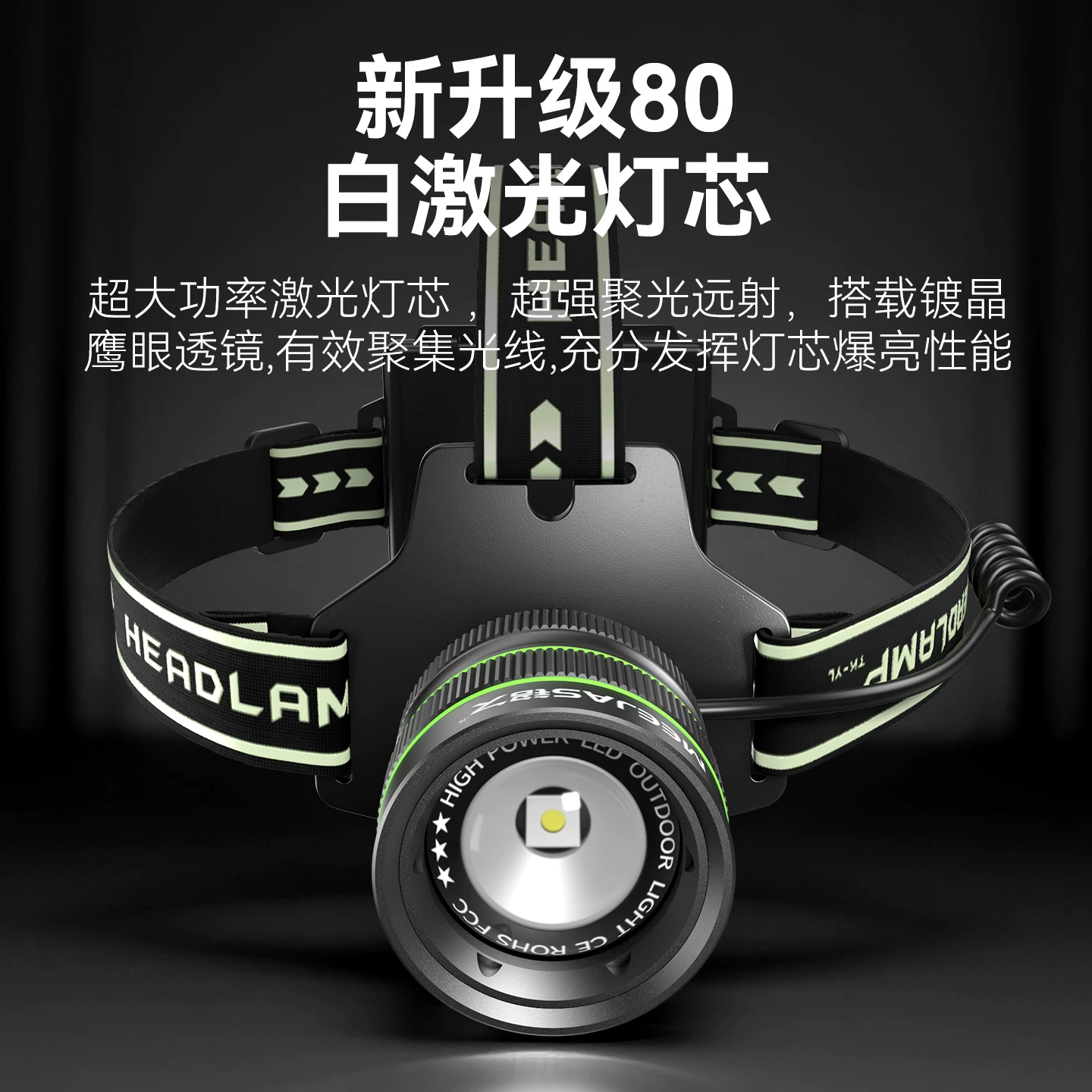 Mingjiu headlamp 2026 new strong light ultra bright head mounted outdoor hiking and fishing sensing ultra long endurance lighting lamp