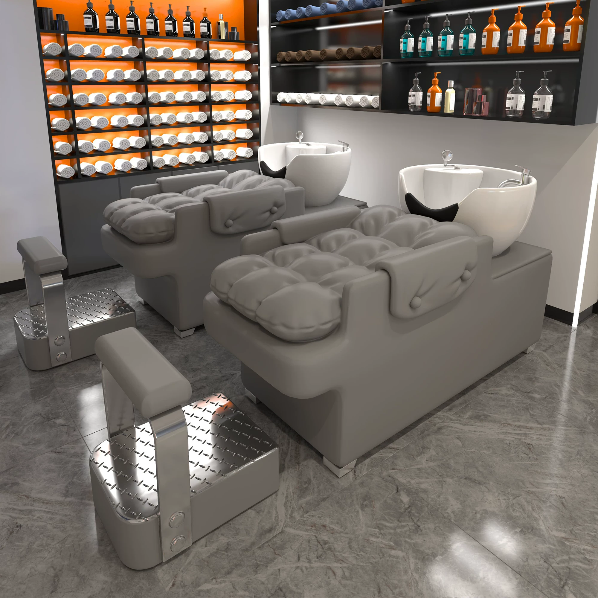 New ceramic basin hair salon hair washing bed semi lying flushing bed hair salon bed internet famous high-end hair washing bed