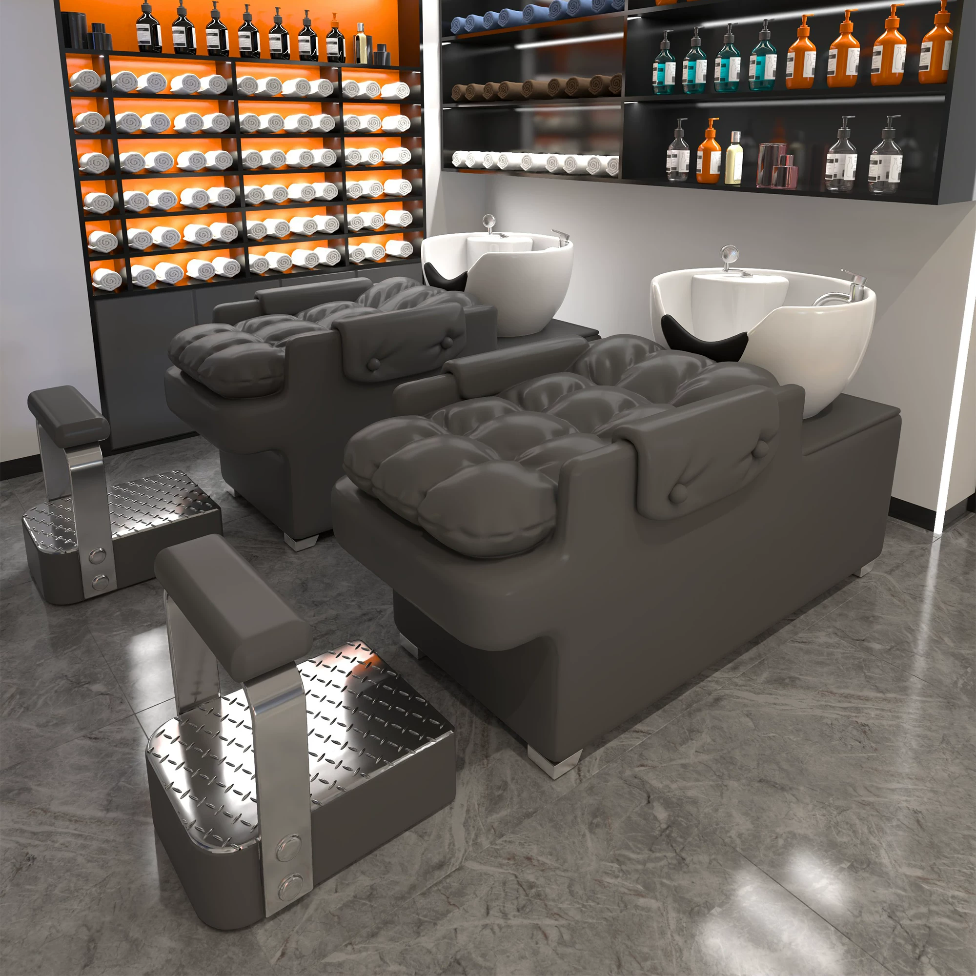 New ceramic basin hair salon hair washing bed semi lying flushing bed hair salon bed internet famous high-end hair washing bed