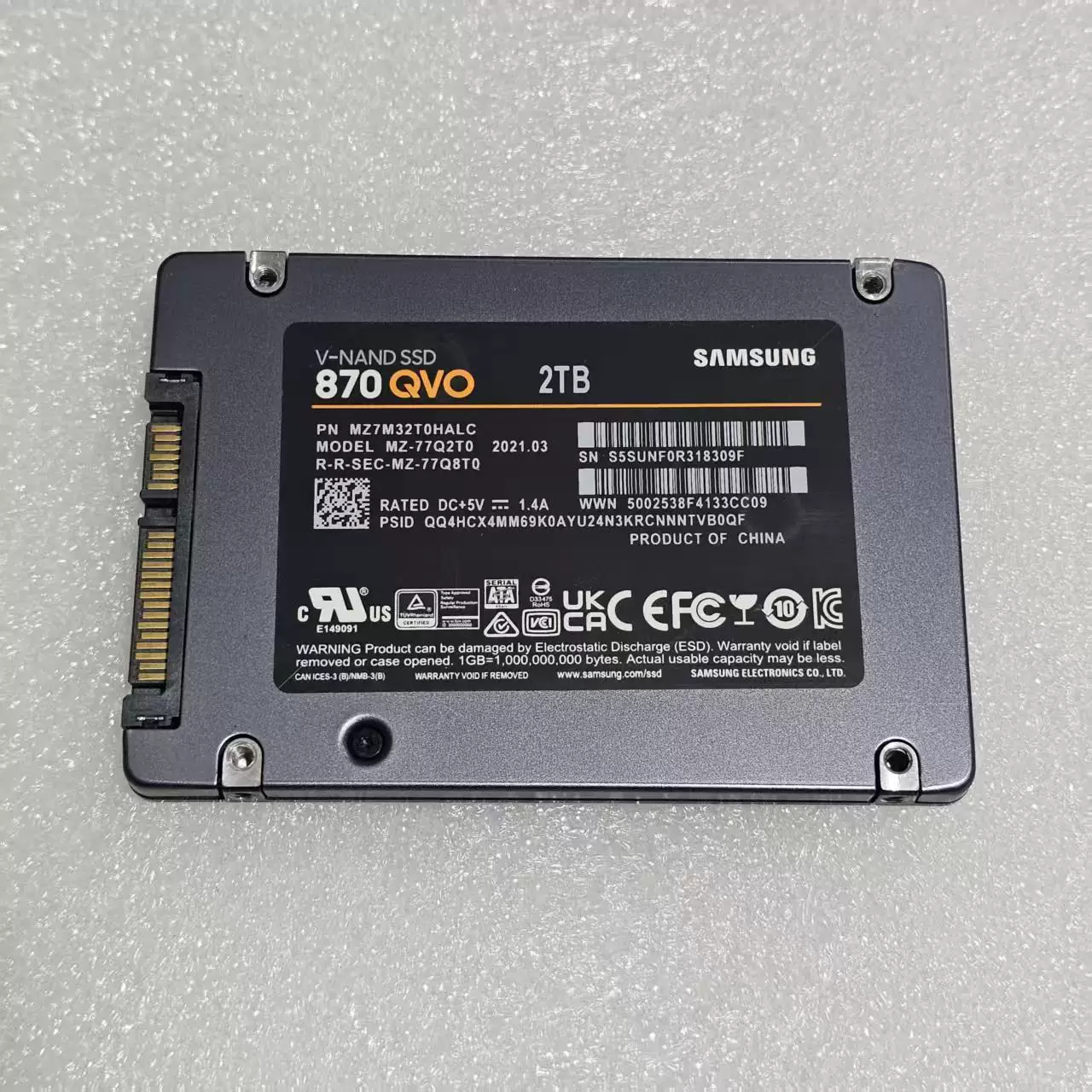 Samsung/三星 870EVO 250G 500G 1T2TBSSD настольный ноутбук с твердотельным накопителем