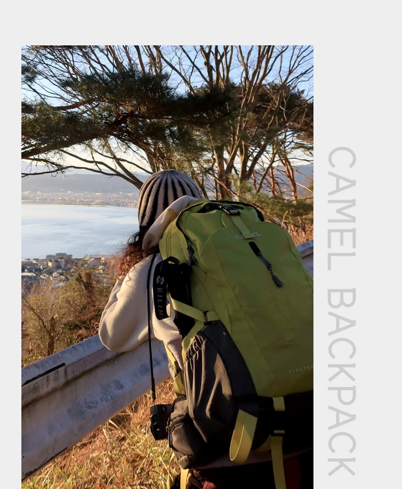 Camel outdoor lightweight hiking backpack for women, hiking equipment backpack for men, large capacity travel backpack