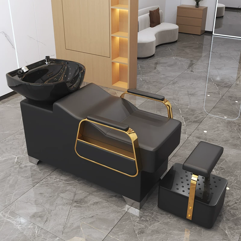Free shipping hair salon special flushing bed manufacturer direct sales hair salon shampoo bed new semi lying shampoo bed