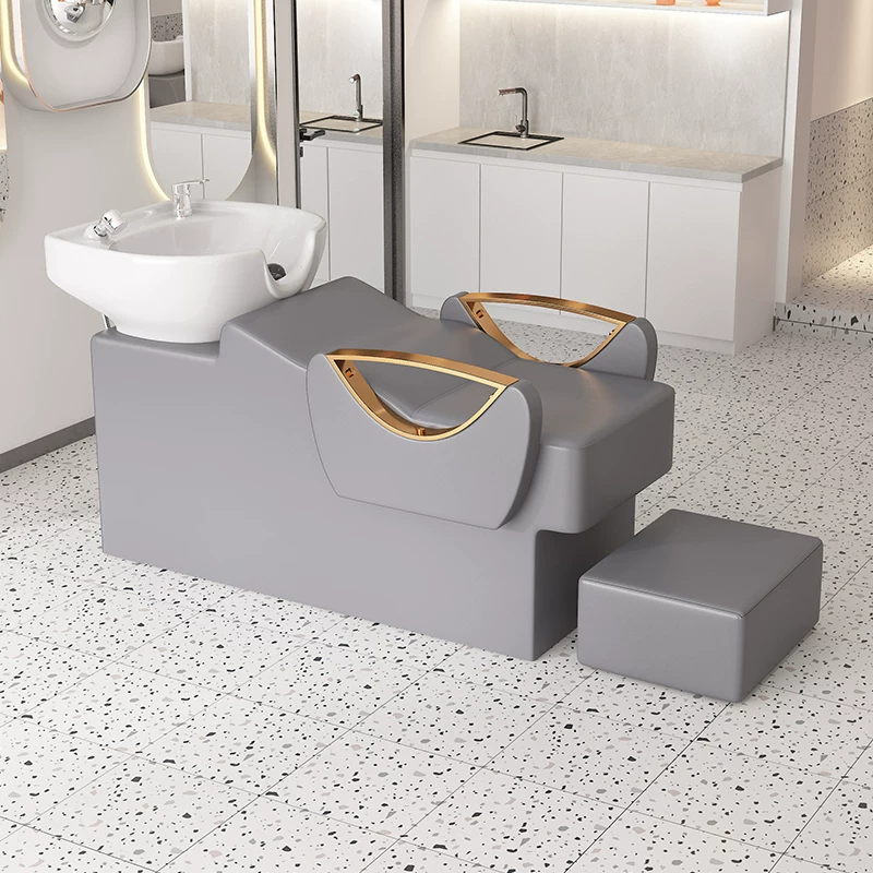 Free shipping hair salon special flushing bed manufacturer direct sales hair salon shampoo bed new semi lying shampoo bed