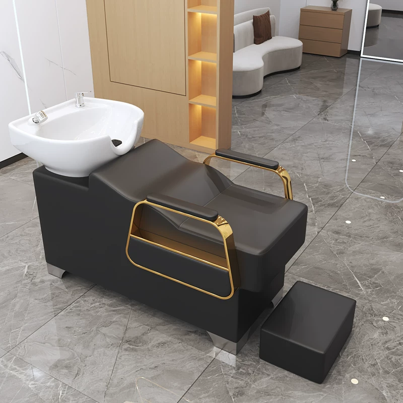 Free shipping hair salon special flushing bed manufacturer direct sales hair salon shampoo bed new semi lying shampoo bed