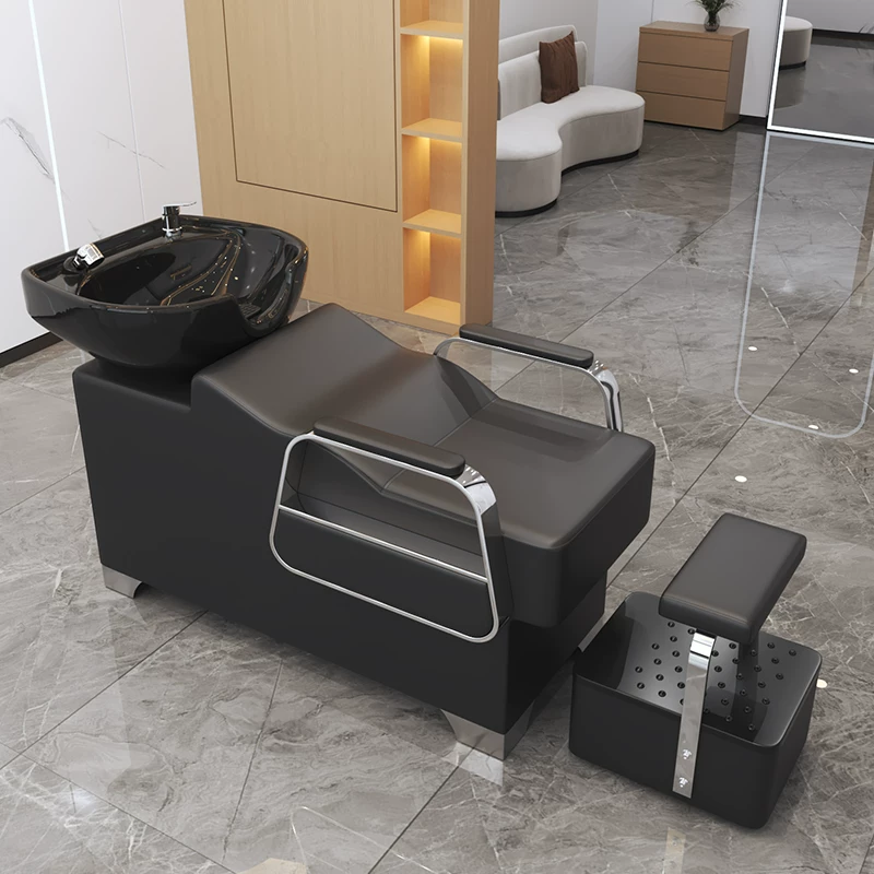 Free shipping hair salon special flushing bed manufacturer direct sales hair salon shampoo bed new semi lying shampoo bed