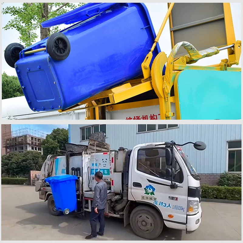 Garbage bin large capacity commercial 240L with lid extra large 120 outdoor classification sanitation trailer bucket with wheels