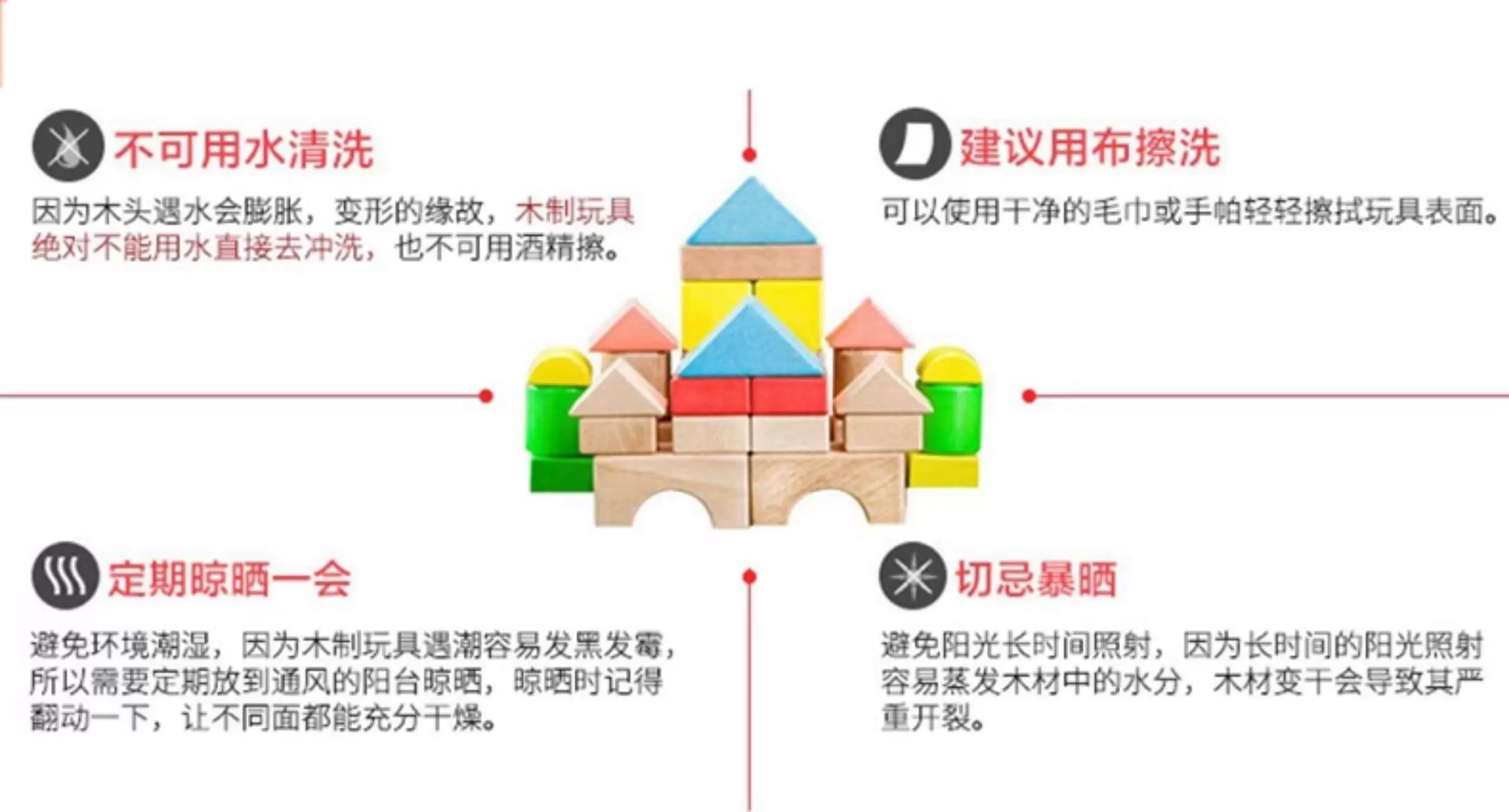 Baby building blocks from 0 to 3 years old, 6 solid wooden particles assembled puzzle toys, puzzle 1, 2, 2, female baby table 5