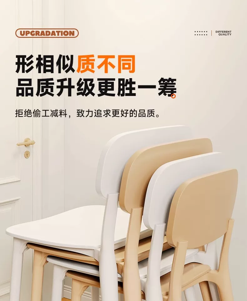 Backrest dining chairs, modern, simple, thickened, comfortable for long-term sitting, plastic chairs, popular Nordic internet celebrities, commercial dining tables, chairs