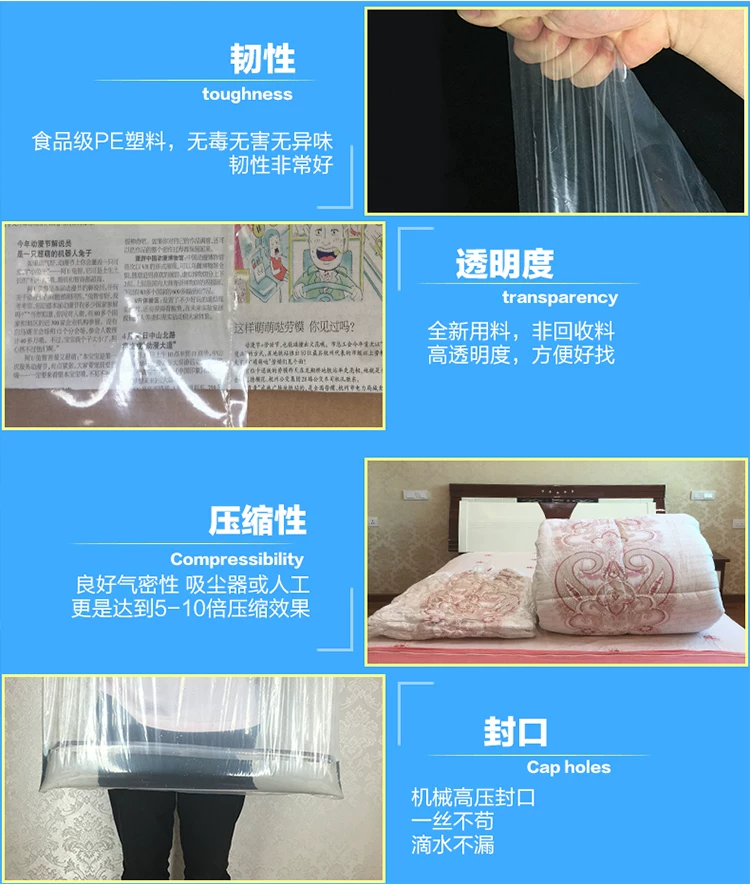 Organizing quilts, storing bags, and packing plastic clothes for moving and packing large capacity transparent waterproof and moisture-proof materials