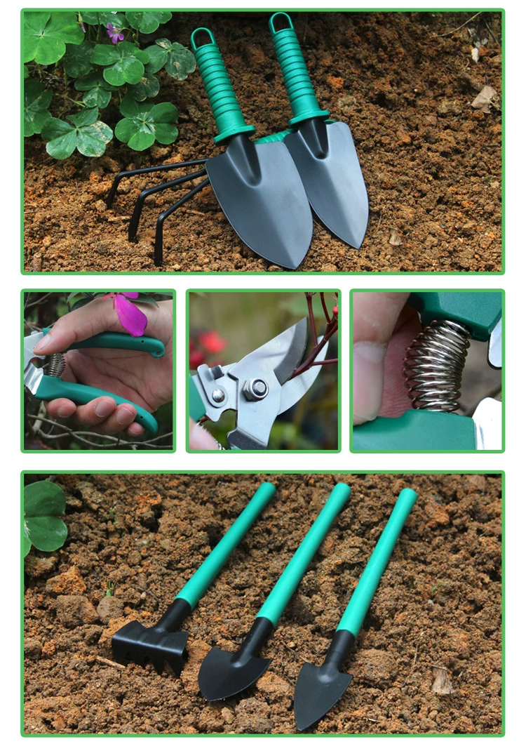 Home gardening flower planting tool set stainless steel flower shovel, rake shovel, flower and vegetable cultivation tool, potted plant, soil loosening small shovel