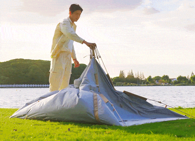 Primitive person automatic quick opening tent for three seasons, with double person rain and moisture resistance, no need to set up camping tent combination