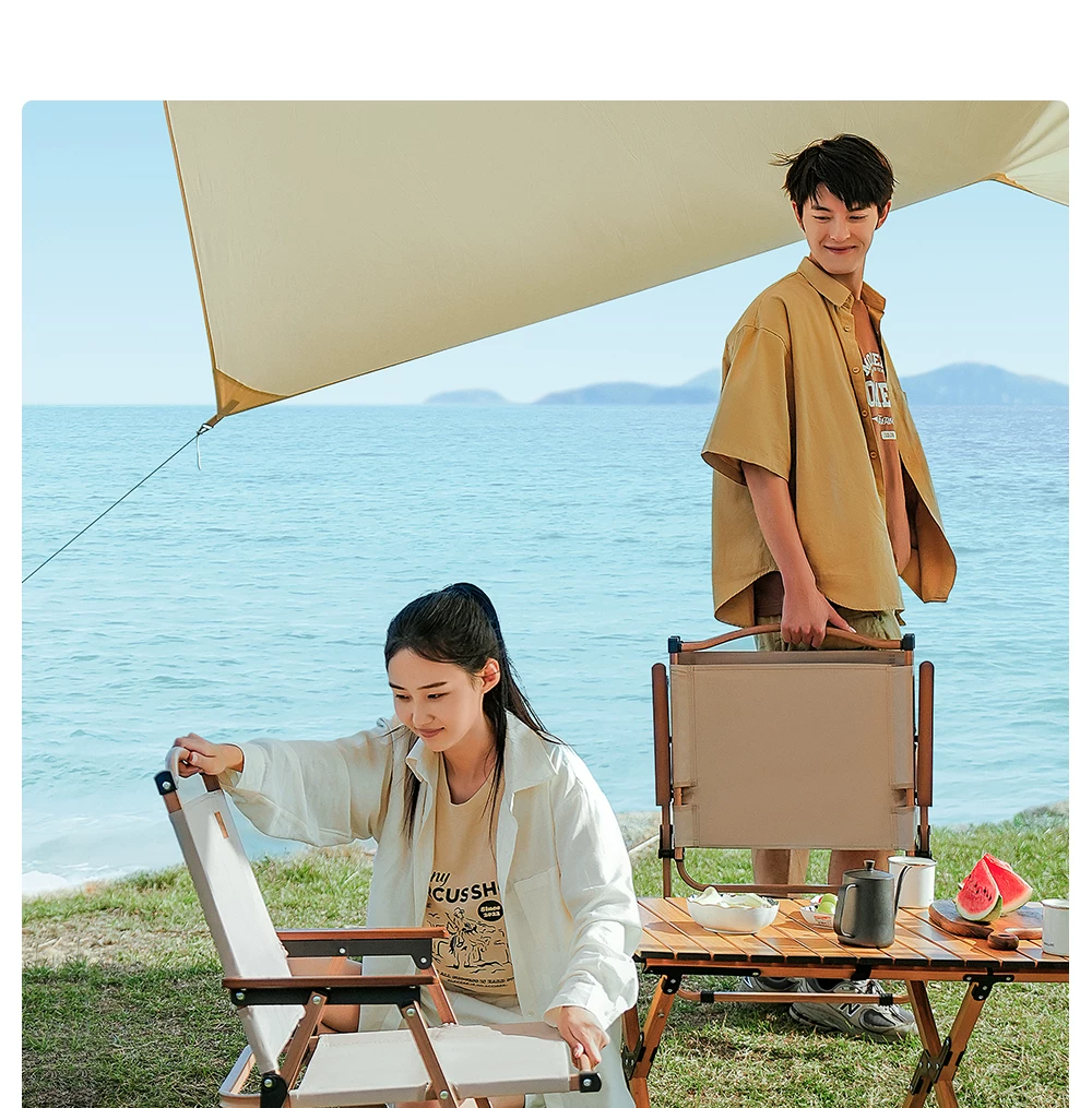 Primitive people's vinyl canopy tent windproof and sunshade camping canopy outdoor camping table and chair combination