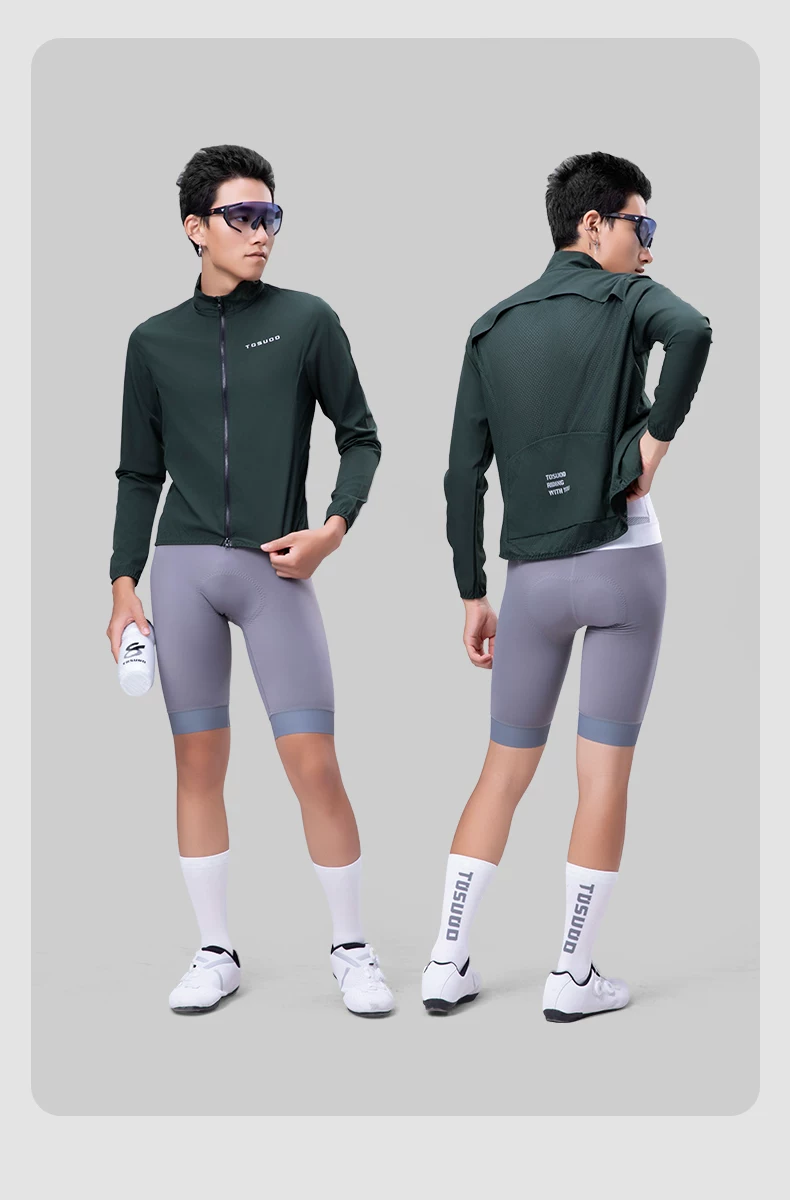 Captain Tas's spring and summer cycling clothes are windproof, waterproof, long sleeved, breathable, road bike riding windbreakers, jackets for men and women