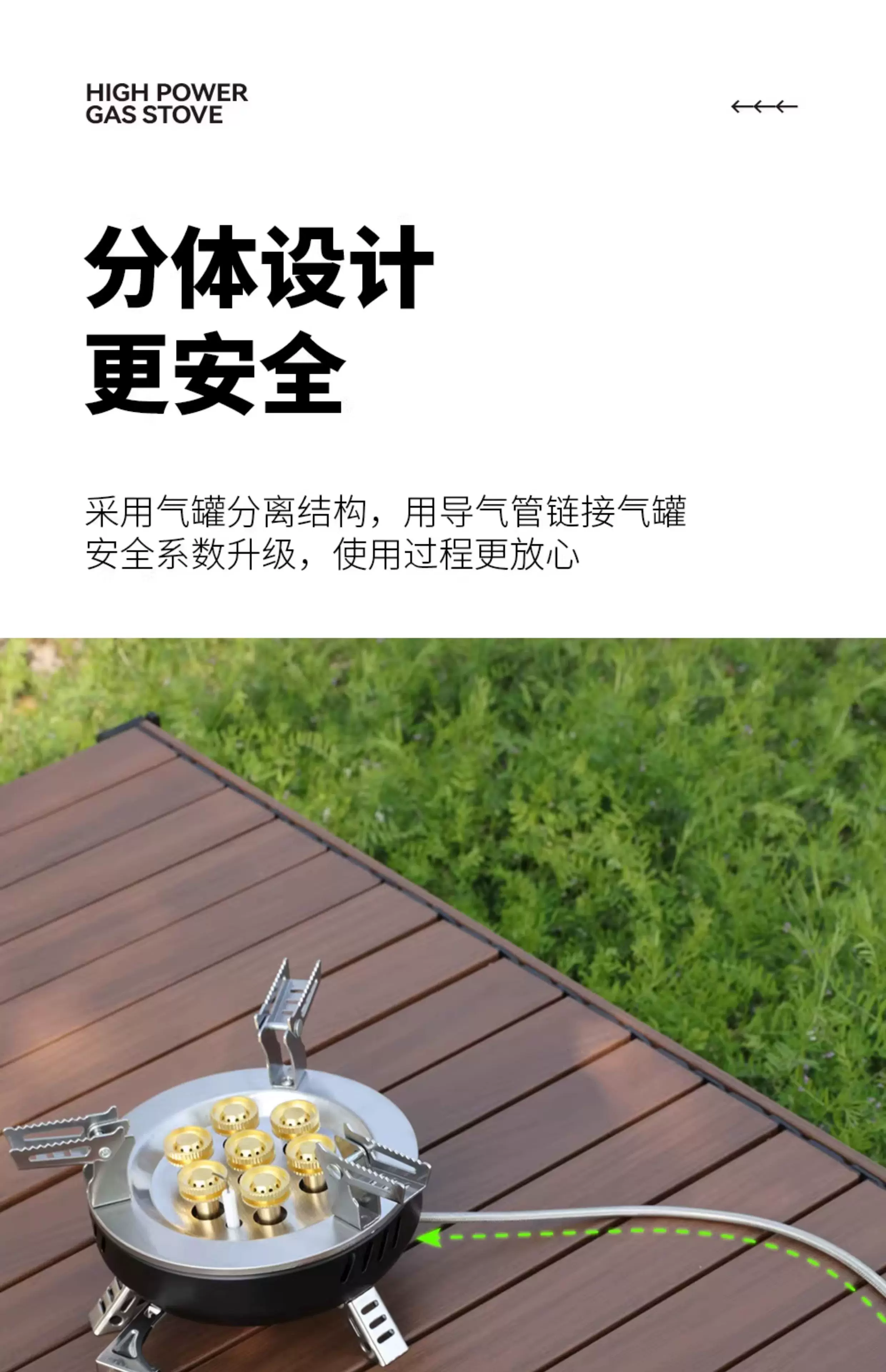BRS-207户外炉具防风高山炉头野外露营便携式燃气炉七星灶猛火炉