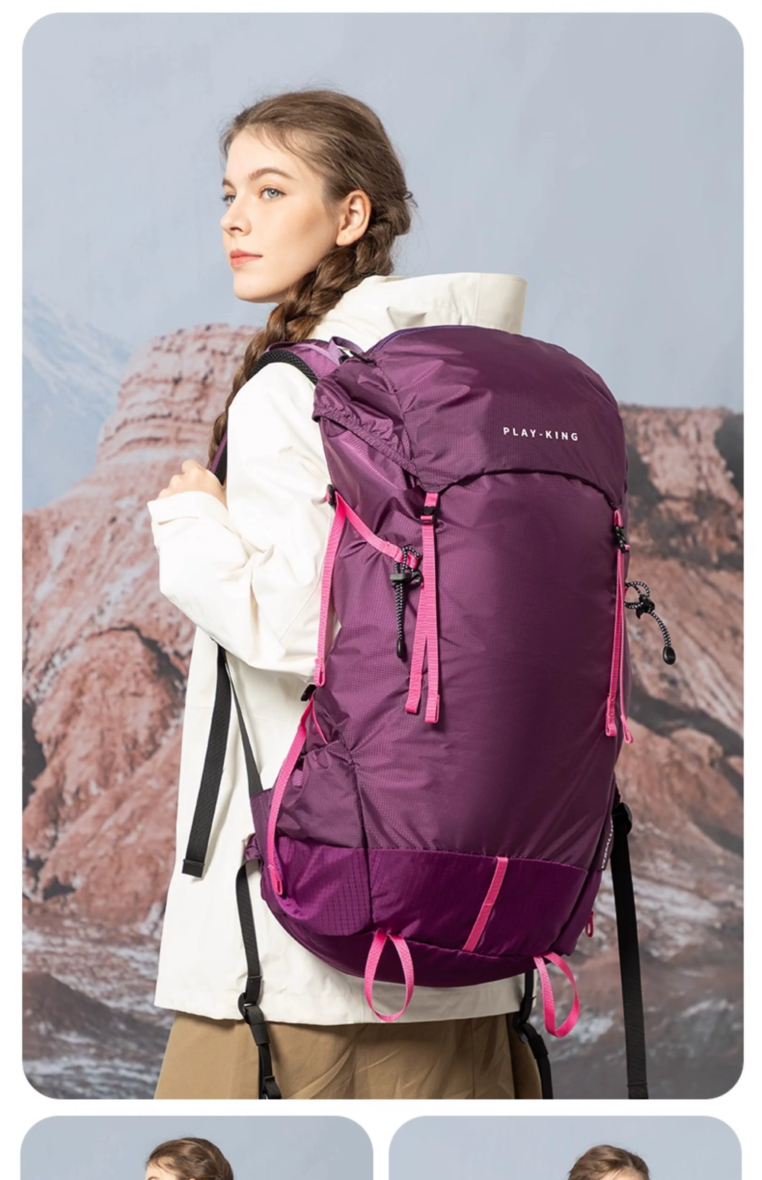 Mountaineering backpack professional outdoor waterproof large capacity hiking top backpack men's sports camping lightweight travel backpack