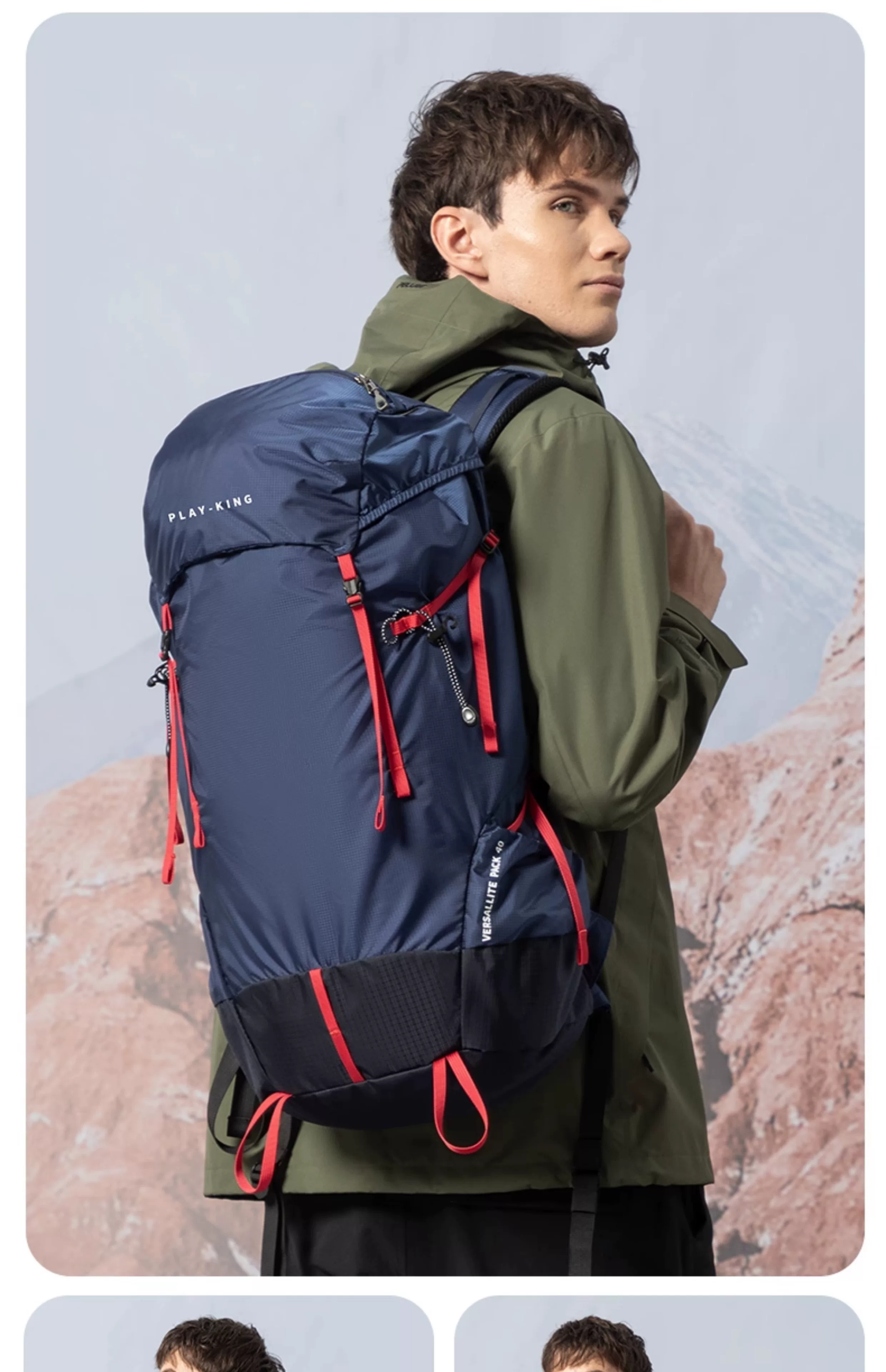 Mountaineering backpack professional outdoor waterproof large capacity hiking top backpack men's sports camping lightweight travel backpack