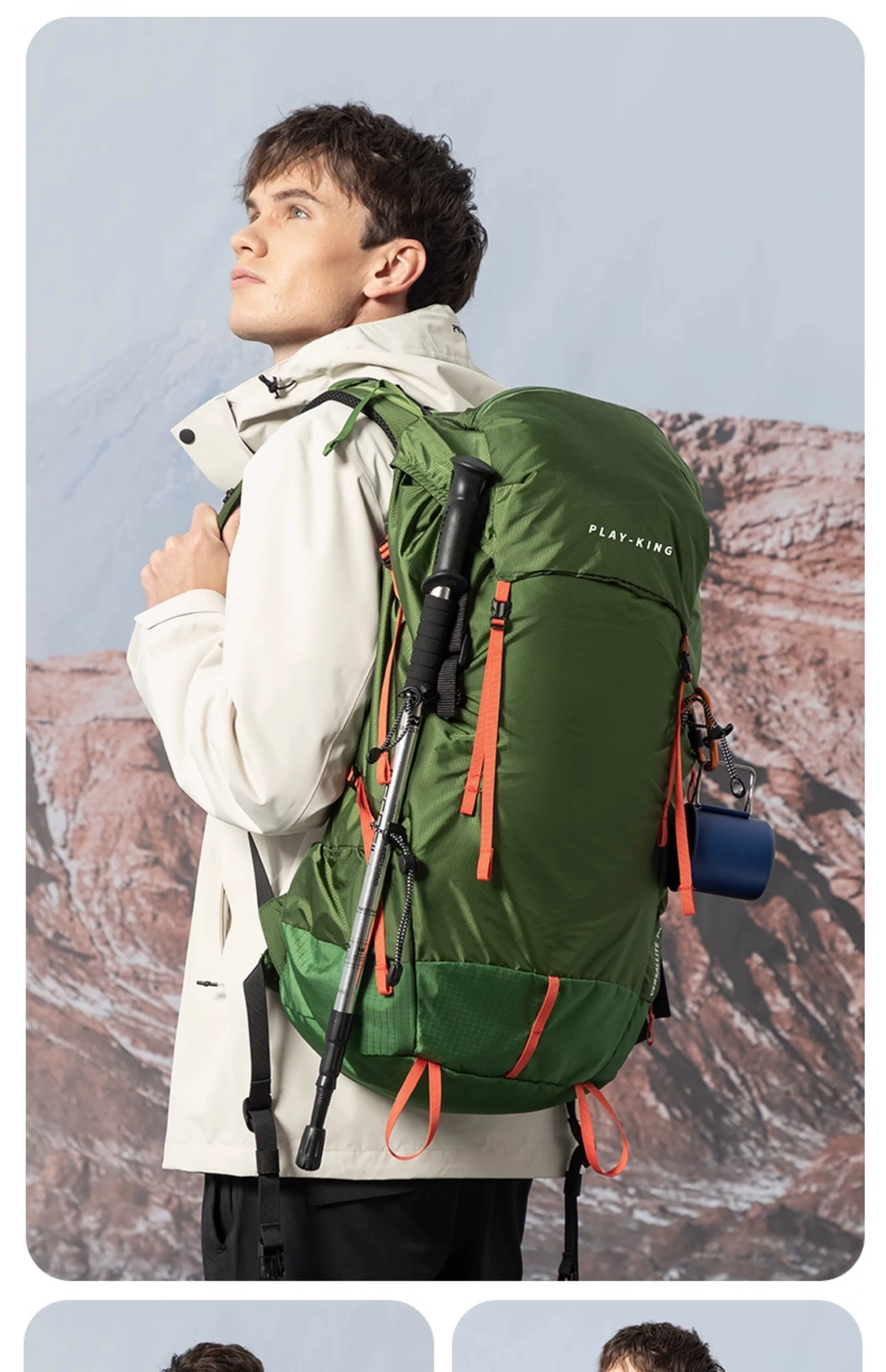 Mountaineering backpack professional outdoor waterproof large capacity hiking top backpack men's sports camping lightweight travel backpack