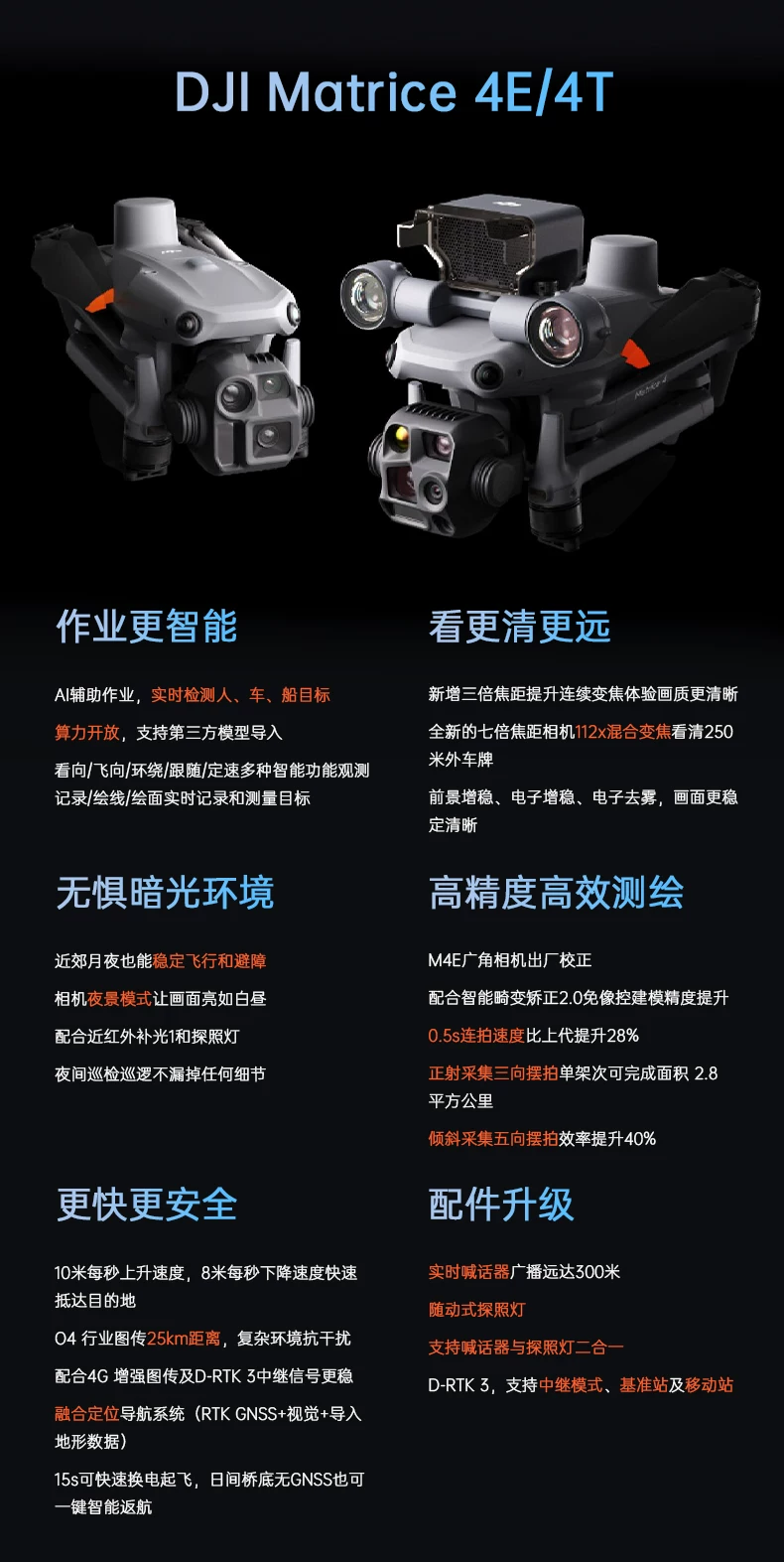 DJI Yu 4T thermal imaging drone M4E Yu 3t emergency mapping drone inspection power infrared night vision device