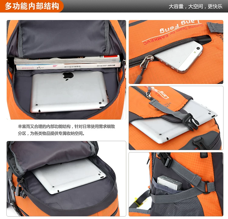 New lightweight outdoor hiking bag 40L waterproof nylon backpack for men and women hiking backpack cycling bag