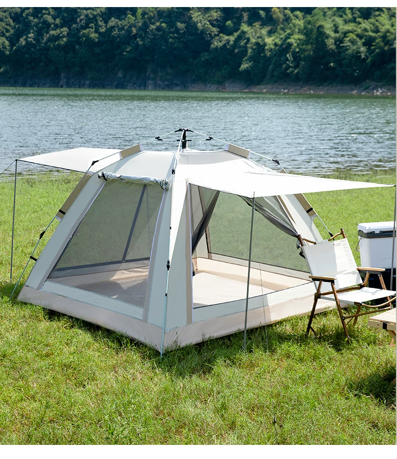 Tent, outdoor folding, portable camping equipment, complete set of automatic camping canopy, overnight beach, outdoor rain protection
