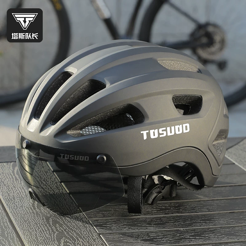 Captain Tas's bicycle color changing goggles riding helmet men's and women's mountain road bike safety helmet cycling equipment