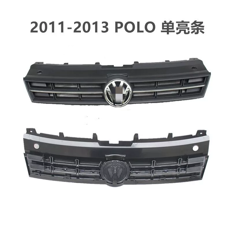 Подходит для Volkswagen new Polo Polo 2011-2018, передняя часть переднего бампера, решетка воздухозаборника, верхняя центральная решетка, яркая полоса
