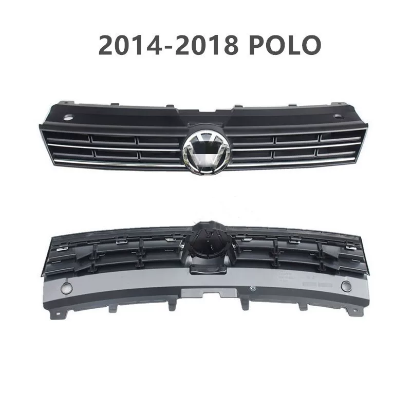 Подходит для Volkswagen new Polo Polo 2011-2018, передняя часть переднего бампера, решетка воздухозаборника, верхняя центральная решетка, яркая полоса