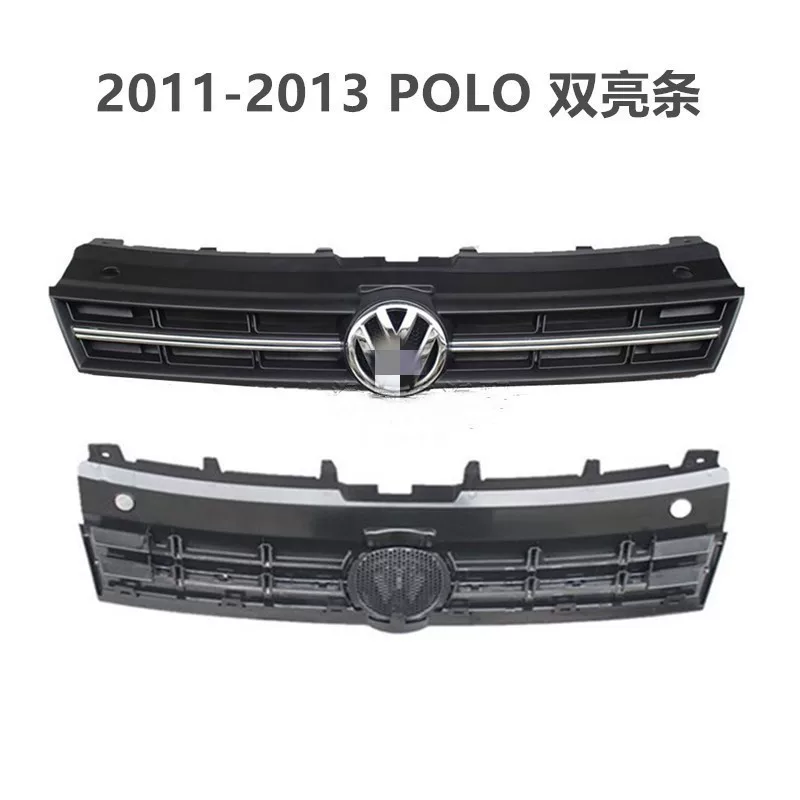 Подходит для Volkswagen new Polo Polo 2011-2018, передняя часть переднего бампера, решетка воздухозаборника, верхняя центральная решетка, яркая полоса