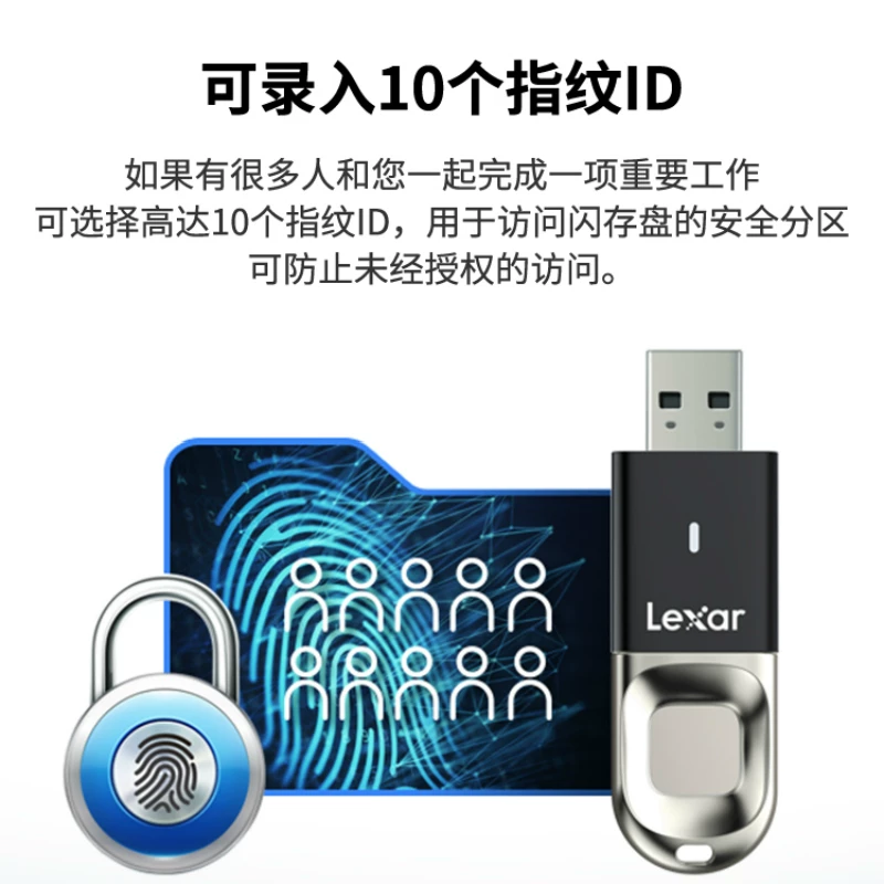 Lexus 64G -отпечаток отпечатка U, шифрование отпечатков пальцев, высокий скорость USB3.0 Флэш -память диск F35