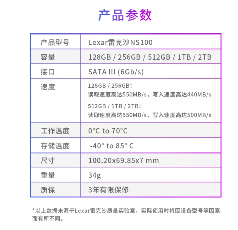 Lexar Lexar 1T 2t твердотельный накопитель 512G настольный ноутбук SSD жесткий диск большой емкости NS100