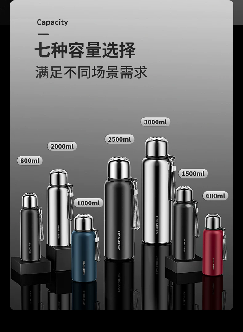 316 stainless steel insulated cup, men's and women's tea cup, large capacity water cup pot, 2025 new portable large bottle, genuine product