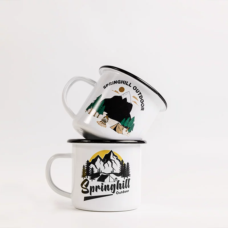 Springhill Outdoor Camping Emamel Cup Nordic English Mark Cup Wild Belta Coffee Cup Cup Tea Cup