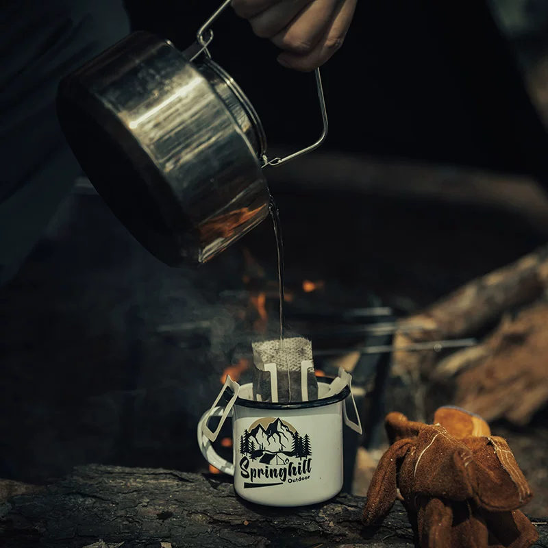 Springhill Outdoor Camping Emamel Cup Nordic English Mark Cup Wild Belta Coffee Cup Cup Tea Cup