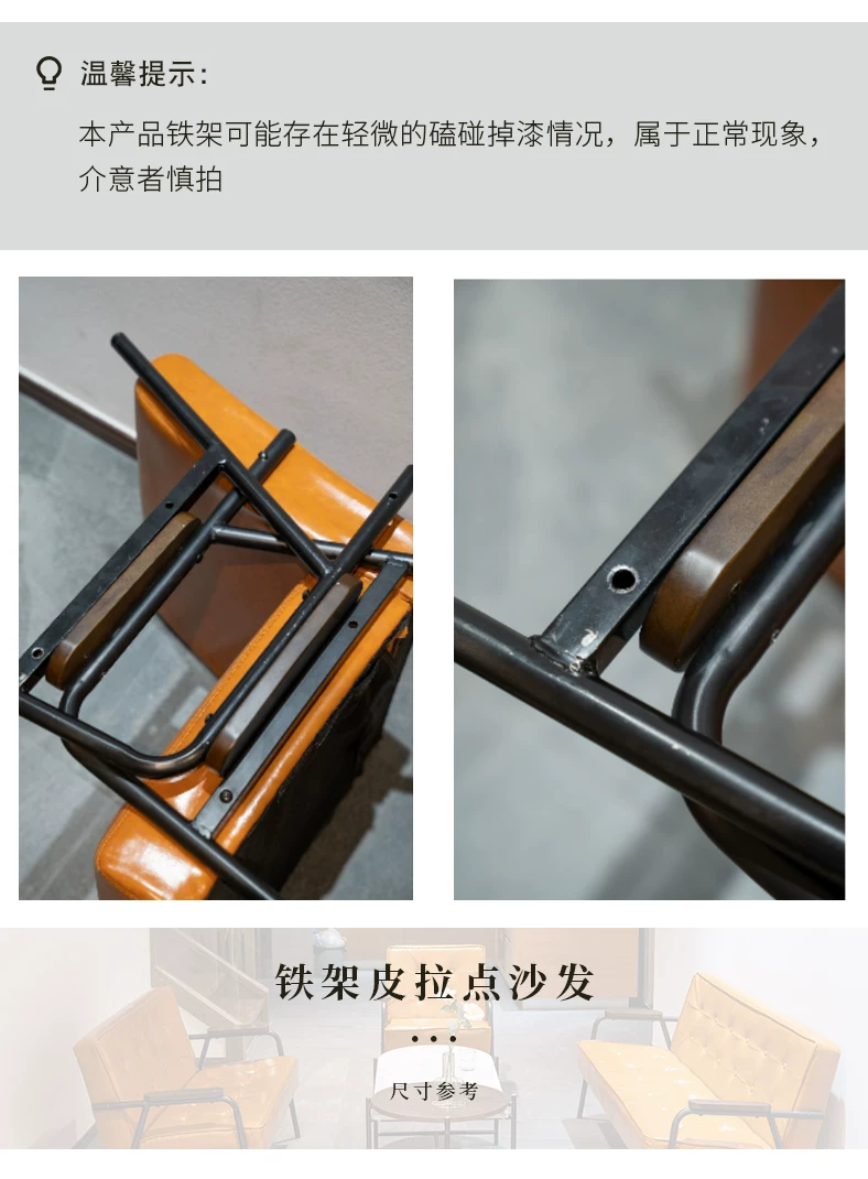 American retro oil wax leather sofa, industrial style iron sofa, L-shaped combination, small apartment, simple modern sofa