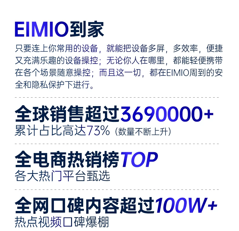 EIMIO4K Touch Portable Display Phone Projection Laptop Extended Display Portable Sub Screen
